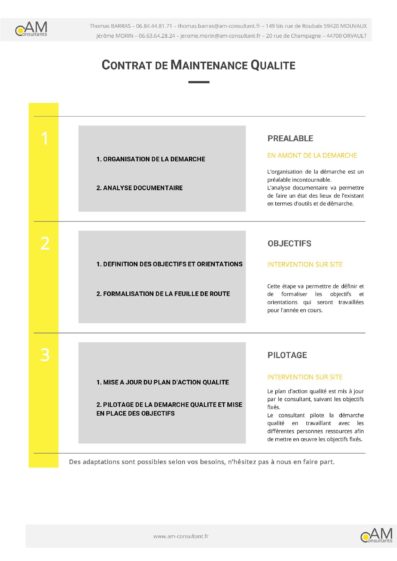 Contrat de Maintenance Qualité