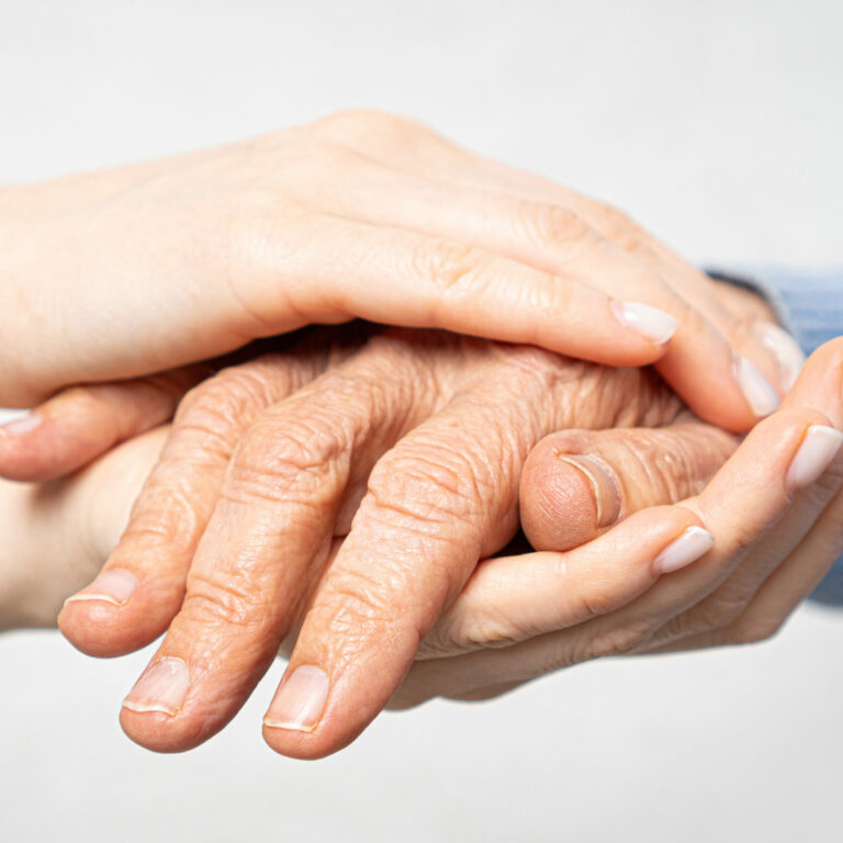 Young,Hands,Hold,Old,Hands.,Support,For,The,Elderly,Concept.